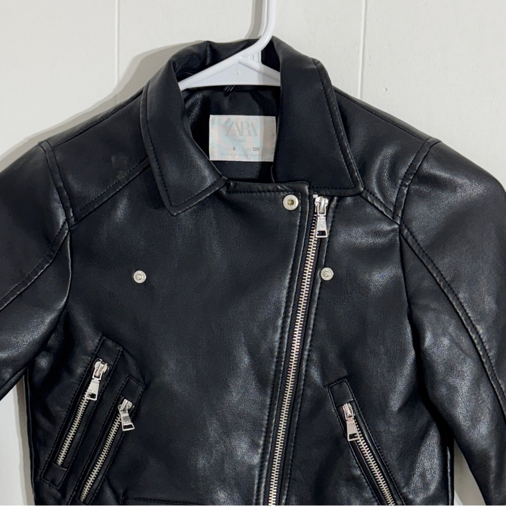 Zara Kids Faux Leather Biker Jacket NWOT - Picture 3 of 5
